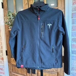 Tesla Softshell Jacket Unisex‎ XS Black Embroidered Logo Full Zip Employee